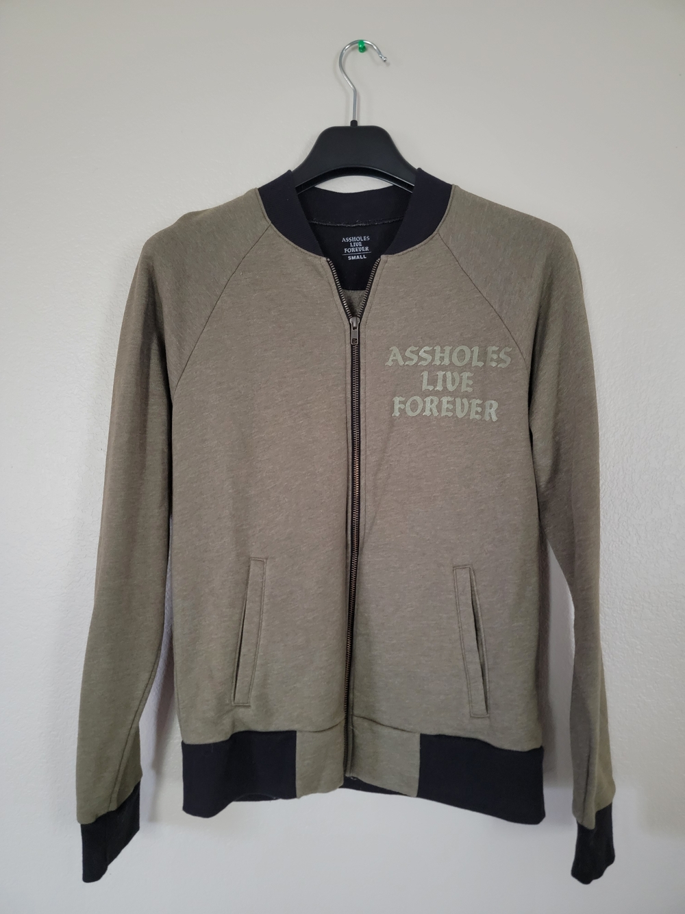 Women’s Olive Assholes Live Forever Zip-Up Jacket